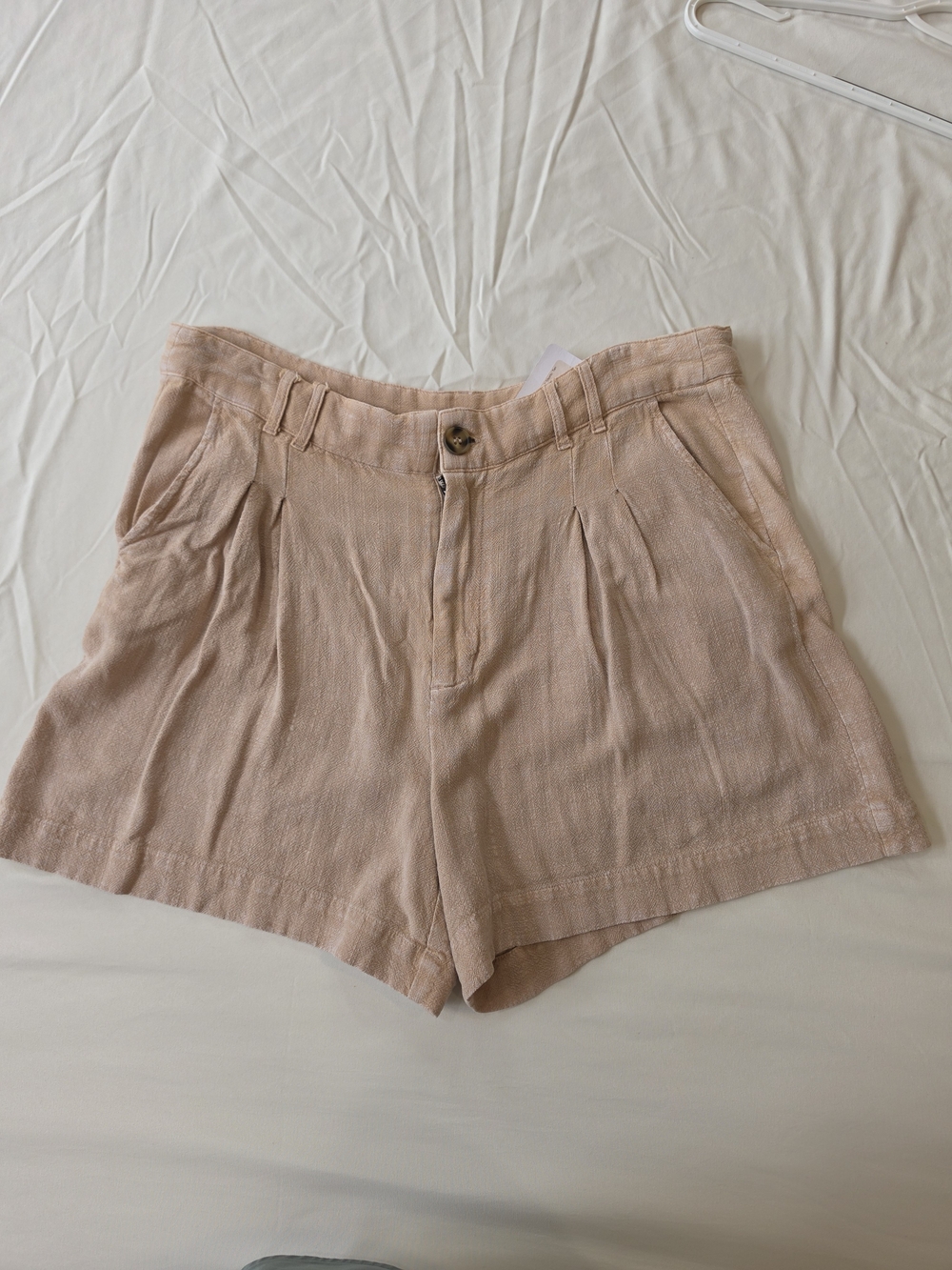 Double Zero Light Peach Linen Blend Shorts